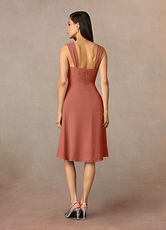 Azazie Olivia Vestidos para mãe da noiva Vestido Argila de Chiffon de Linha A com Plissado image5