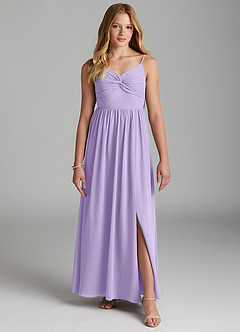 Azazie Zeya Junior Lilac A-Line Chiffon Dress image3
