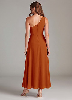 Azazie Brooke Brautjungfernkleider A-Linie One-Shoulder Chiffon Kleid Paprika image5