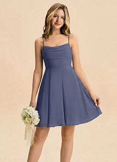 Azazie Bear Junior Stormy A-Line Pleated Chiffon Dress image1