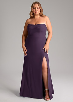 Azazie Saige Bridesmaid Dresses Plum A-Line Off the Shoulder Chiffon Convertible Dress image16