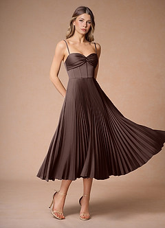 Léna Truffle Pleated Midi Dress image4