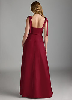 Azazie Lizet Bridesmaid Dresses Burgundy A-Line Sweetheart Neckline Chiffon Dress image2