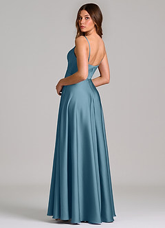 Azazie Amani Abiti da Damigella Abito A-Line in Raso Elasticizzato Plissettato Bermuda image2