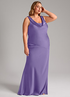 Azazie Rylina Bridesmaid Dresses Tahiti Mermaid Stretch Satin Dress image10
