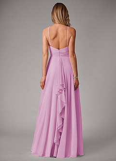 Azazie Amalia Bridesmaid Dresses Candy Pink A-Line Pleated Chiffon Dress image6