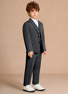 front Oliver Charcoal Boys 3-Piece Suit