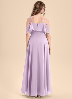 Azazie Tessabelle Junior Vestido de Lila Esmerilada de Gasa de Corte En A con Vestidos sin tirantes image2