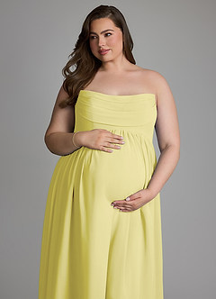 Azazie Saige Maternity Bridesmaid Dresses A-Line Pleated Chiffon Floor-Length Dress image16