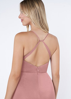 Azazie Kalea Final Sale Dusty Rose Mermaid Pleated Mesh Dress image6