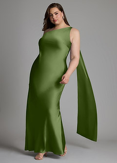 Azazie Juniper Bridesmaid Dresses Juniper Mermaid One Shoulder Stretch Satin Dress image9