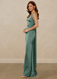 Christian Siriano Bridal for Azazie 1011 Bridesmaid Dresses Eucalyptus Mermaid Bow Stretch Satin Dress image7