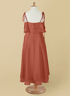 Azazie Temi Flower Girl Dresses Clay A-Line Spaghetti Strap Chiffon Dress image11
