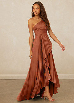 Christian Siriano Bridal for Azazie 1008 Brautjungfernkleider A-Linie One-Shoulder Stretch-Satin Kleid Zedernrose image4