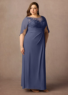 Azazie Hera Mother of the Bride Dresses Stormy A-Line Lace Capelet Chiffon Dress image10