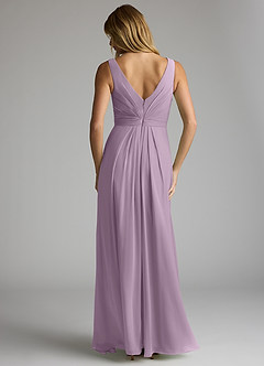 Azazie Gina Brautjungfernkleider A-Linie V-Hals Gefaltet Chiffon Kleid Blauregen image5