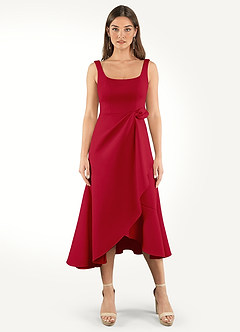 Sabina Red Tie Midi Dress image1
