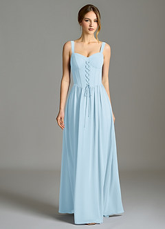 Azazie Porscha 신부 들러리 드레스 A라인 스윗하트 네크라인 쉬폰 바닥 길이 드레스 image4