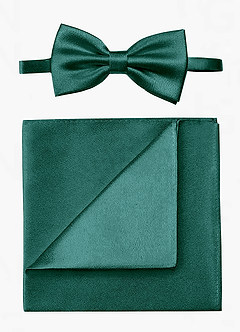 front Metallic Satin Bow Tie and Pocket Square Set