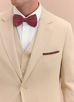 front Matte Satin Bow Tie and Pocket Square Set