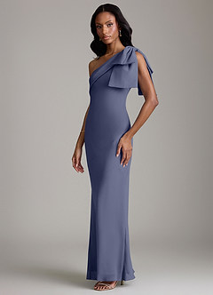 Azazie Yuanna Bridesmaid Dresses Stormy Mermaid One Shoulder Chiffon Dress image5