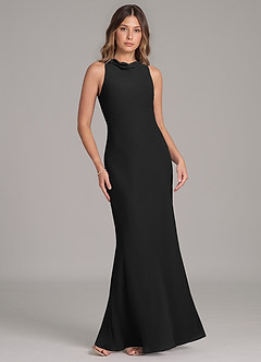 Azazie Allettie Bridesmaid Dresses Black Mermaid Chiffon Dress image6
