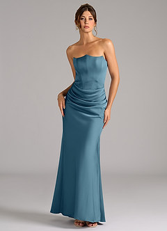 Azazie Debby Bridesmaid Dresses Bermuda Mermaid Strapless Stretch Satin Convertible Dress image1