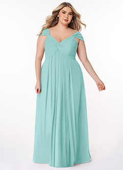 Azazie Kaitlynn Finale sale Converteerbaar Jurk van Chiffon met rijk Ruches Eucalyptus image8