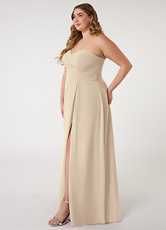 Azazie Arabella Allure Robes de demoiselle d'honneur Robe Trapèze Convertible en Mousseline de soie Encolure en Forme de Cœur Champagne image16