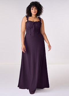 Barbie ♥ Azazie Bridesmaid Dresses Plum A-Line Sweetheart Neckline Chiffon Dress image6