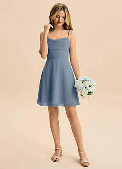 Azazie Bear Junior Twilight A-Line Pleated Chiffon Dress image3