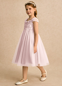 Azazie Lottie Flower Girl Klänningar Klänning A-linje i Tyll Spets image5