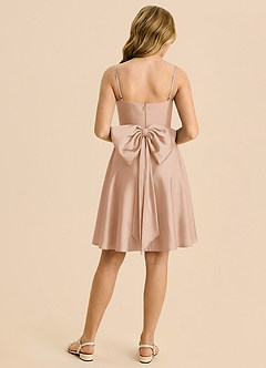 Azazie Bear Junior English Rose A-Line Sweetheart Neckline Stretch Satin Dress image2