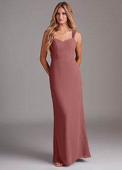 Azazie Denice Brautjungfernkleider Etui Gefaltet Chiffon Kleid Amethyst image1