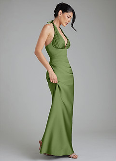 Azazie Torrance Robes de demoiselle d'honneur Robe Sirène en Satin extensible Corset Genévrier image7