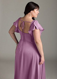 Azazie Bondi Brautjungfernkleider A-Linie Schleifen Stretch-Satin Kleid Blauregen image12