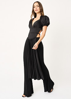 Mariah Negro Conjunto de dos piezas plisado image5