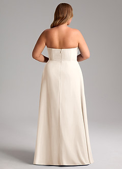 Azazie Wren Bridesmaid Dresses White Alabaster A-Line Side Slit Chiffon Convertible Dress image14