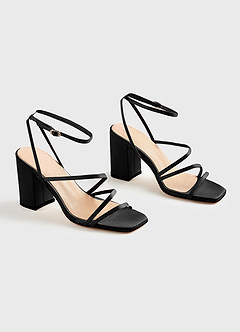 front Matchande färg matt satin ankelrem Block häl sandaler
