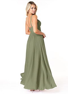 Azazie Chanel Bridesmaid Dresses Pistachio A-Line Pleated Chiffon Dress image5