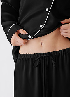 front 100% Washable Silk Pajama Pants
