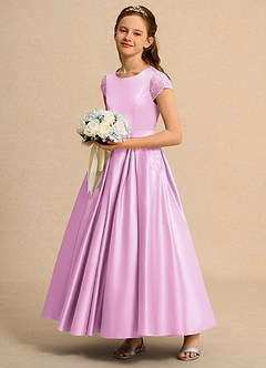 Azazie Bunny Girls Formal Flower Girl Dresses Candy Pink Ball-Gown Lace Dress image6