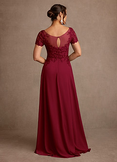 Azazie Alva Mother of the Bride Dresses Burgundy A-Line Lace Dress image3