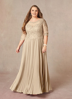 Azazie Corinne Kleider für die Brautmutter A-Linie Pailletten Chiffon Kleid Champagner image8