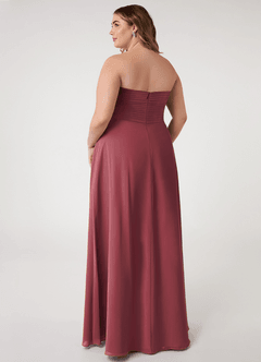 Azazie Arabella Allure Jurken voor bruidsmeisjes Converteerbaar Jurk van Chiffon met A-Lijn Sweetheart Halslijn Merlot image17