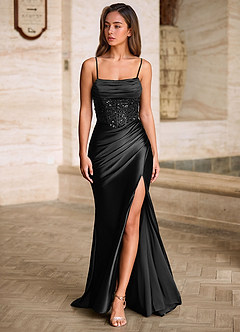 Starlit Sort Gallakjole med kavalerudskæring image3