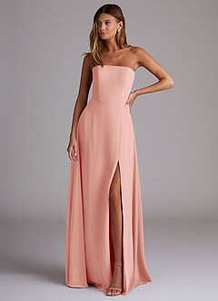 Azazie Wren Bridesmaid Dresses Rosette A-Line Side Slit Chiffon Convertible Dress image1