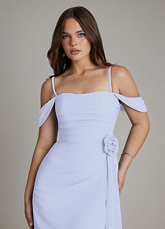 Azazie Ezria Jurken voor bruidsmeisjes Jurk van Chiffon met A-Lijn Off the Shoulder Lavendel image3