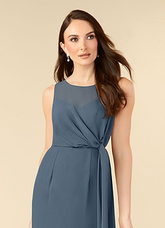 Azazie Marchioness Mother of the Bride Dresses Neptune A-Line Scoop Pleated Chiffon Dress image5