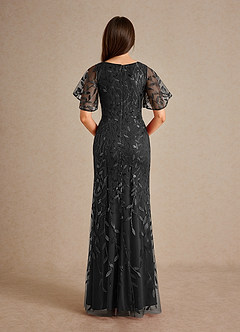 Azazie Milan Mère de la mariée Robes Robe Fourreau en Paillettes Noir image3